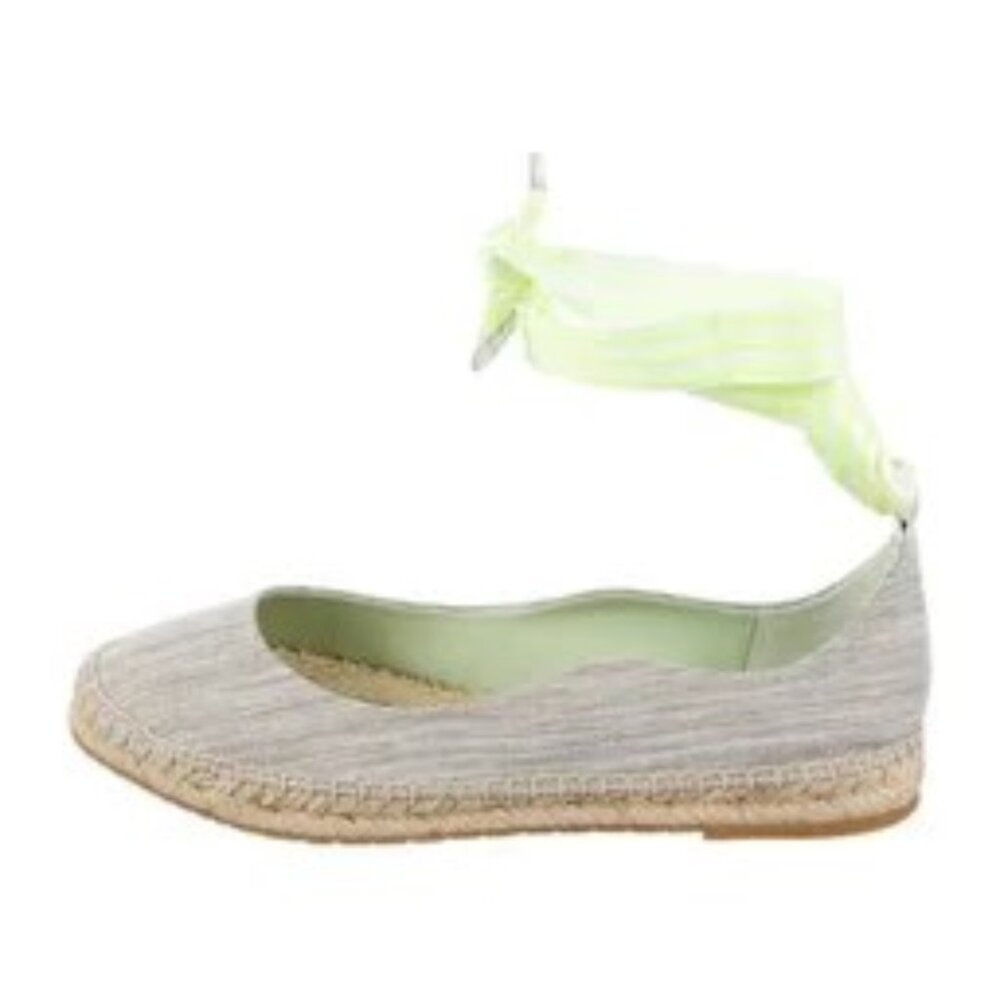 ZAC Zac Posen Beige Flats with Neon Yellow Laces
